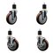 Service Caster 5'' Maroon Poly Wheel Swivel 1-7/8'' Expanding Stem Caster Set 2 Brakes, 4PK SCC-EX20S514-PPUB-MRN-2-TLB-2-178 - alternate 1